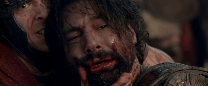 Caesar (Todd Lasance) and Crixus (Manu Bennett) in Spartacus Season 3 Episode 8