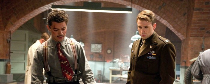 Dominic Cooper and Chris Evans inCaptain America: The First Avenger (2011)