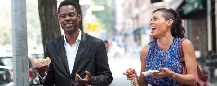 Rosario Dawson and Chris Rock in Top Five (2014)