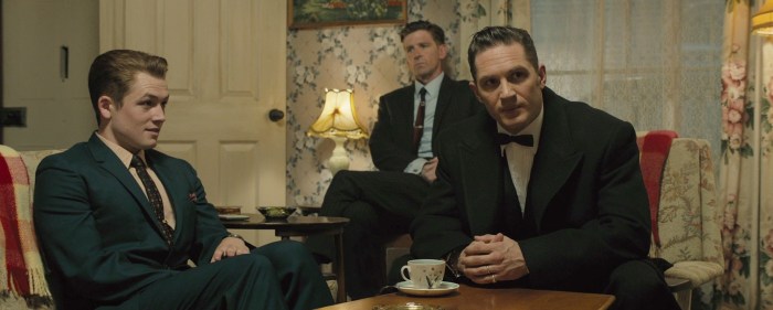 Taron Egerton and Tom Hardy in Legend (2015)