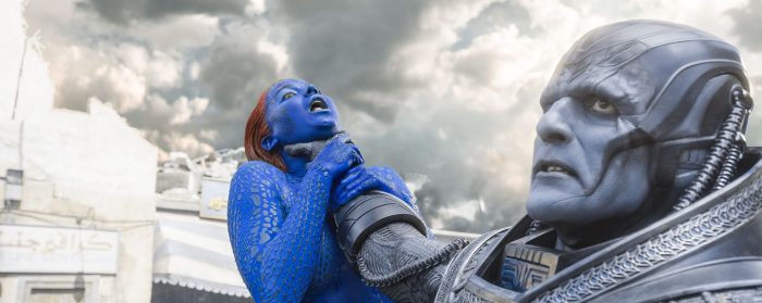 Jennifer Lawrence and Oscar Isaac in X-Men: Apocalypse (2016)